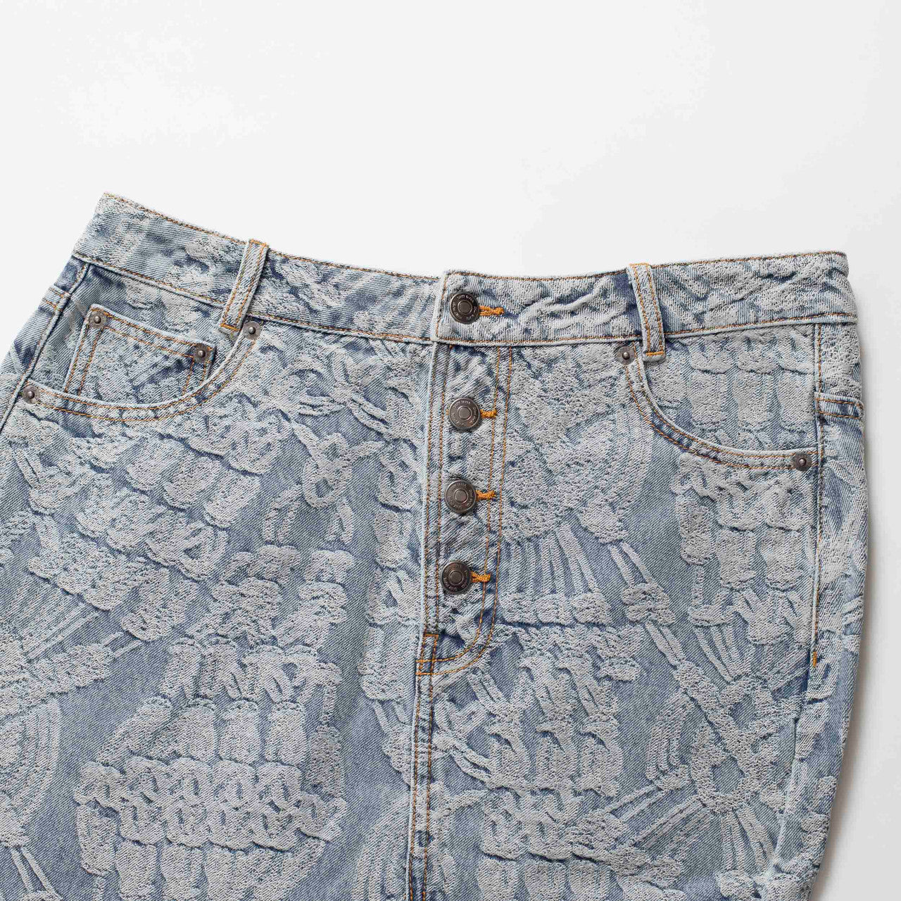 Wmns Settle Macrame Denim Skirt | 2411120