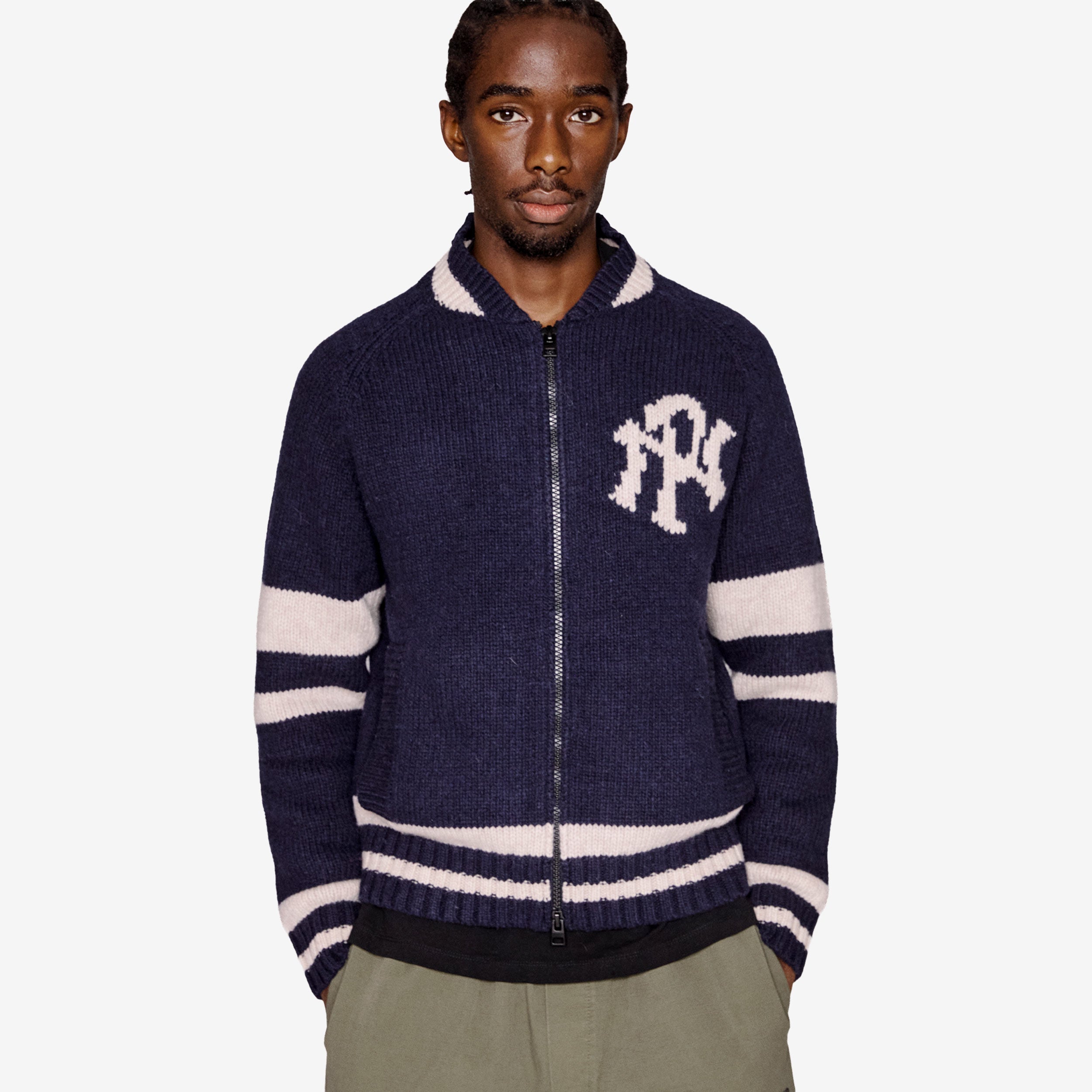 NYP Varsity Zip Thru Knit
