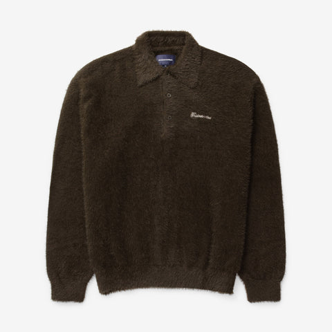 SCT-Logo Shaggy Knit Polo | TN243KKNPK08-OLV